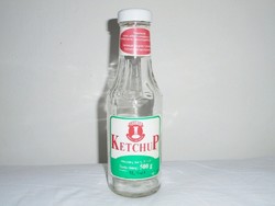 Retro régi Globus Ketchup üveg palack flakon -1992-es évből, Globus Budapesti Konzervgyár