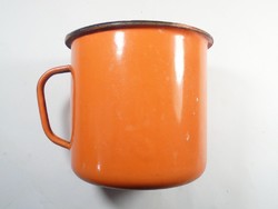 Antique old marked enameled mug dish - Soviet made cccp - 1940s