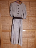 Linen split long women's dress