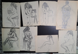 Naked croquis, 10 pcs (pencil drawings, 25x18 cm) croquis, sketches