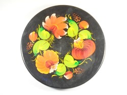 Folk art folk craft hand painted wooden wall hanging plate bowl 25 cm diameter