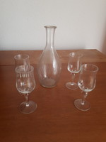 4 Personal wine set glasses and decanter pouring dispenser
