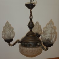 Art Nouveau bronze chandelier