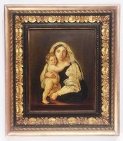 Unknown 1800s painter: Madonna with baby - Madonna with baby Jesus