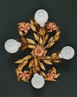 Florentine wall / ceiling lamp with flower motifs