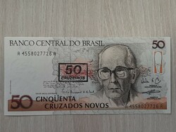 Brazíl 50 Cruzados  1990  UNC  ropogós bankjegy