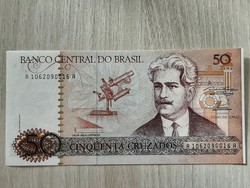 1987 Brazil 50 Cruzeiros  UNC ropogós bankjegy