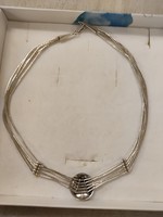 Silver multi-line necklace -necklaces