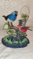 A diorama of singing birds