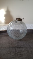 Hatalmas gömb alakú,repesztett vastag üveg karácsonyfadísz