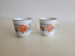 Retro Kalocsa porcelain coffee cup 2 pcs