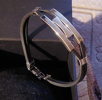 Stainless steel rubber bracelet