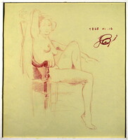 XX. Sz. Eleje Hungarian painter: nude in armchair 1925