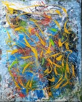 Zsm abstract painting 40 cm/50 cm canvas, acrylic, painter's knot