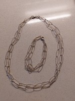 Silver chain - bracelet set
