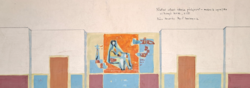 András Rác (1926-2013): palatine street school tender - mosaic sgraffito buzzing design