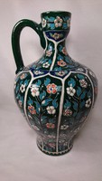 Glazed-painted folk flower pattern ceramic jar, work of an unknown manufactory.