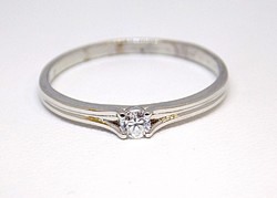 White gold stone solitaire ring (zal-au108106)