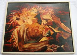 Robert Ottiger Atomhalál című festménye (igen nagy méretű)