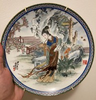 Jingdezhen China jelzett porcelán falitányér tál tányér Kína Japán Ázsia 20 század