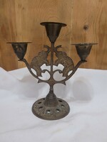 Antique, Indian, three-pronged candle holder