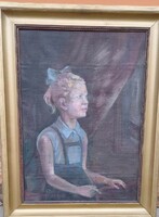 Zórád Ernő (1911-2004) festménye: Iskolás kislány