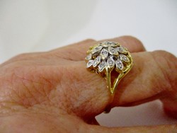 Akció!! Különleges régi  arany gyűrű gyémántokkal 0,36ct