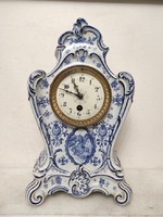 Antik óra bútoróra Delft delfti porcelán tokban felesütős szerkezet 305 6206