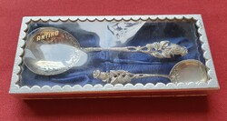 Hildesheimer Rose Antiko ezüst színű rózsás kiskanál kanál dobozában