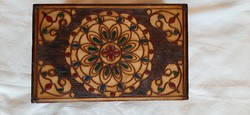 Large carved and painted wooden box