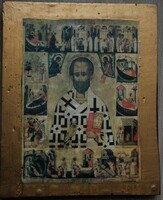 Csodatévő Szt. Miklós ikon, orosz, 16. század, másolat
