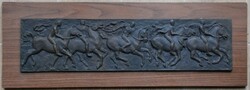 Horsemen, bronze plaque, 1989.