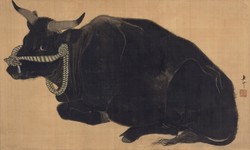 Mihaty yoriu - reclining bull - canvas reprint