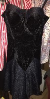 Black mini dance dress, casual dress, short, very feminine dress, size xs