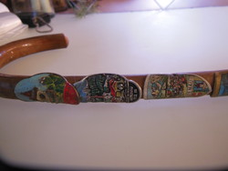 Walking stick - antique - 15 pcs - metal - fire enamel ticket - 83 x 15 cm - Austrian - flawless