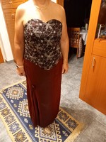 Burgundy, maxi casual 2-piece dress