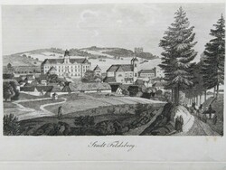 Feldsberg, Csehország, Eredeti acelmetszet ca.1843