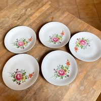 5 db KAHLA német virágos porcelán süteményes tányér