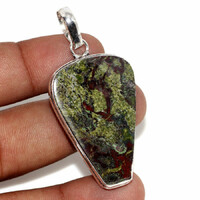 Rarity! African bloodstone on a silver pendant
