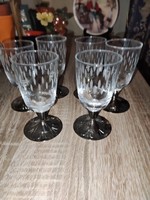 Polished glass cup with metal base (6 pcs.)