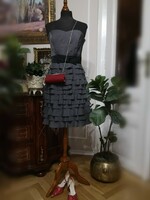 H&m 38-40 exclusive gray casual, wedding, party dress, cocktail dress with frills