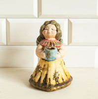 Thun type ceramic angel figure with candle holder in hand - Christmas singing angel