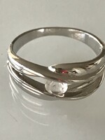 Modern style ring with polished rock crystal, 19 mm inner diameter