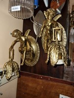 2 old copper angelic wall levers