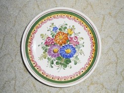 Osztrák kerámia tányér - Wechsler Tirolkeramik Austria - kézzel festett, virág mintás