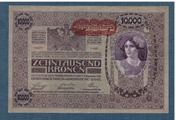 10000 Korona 1918 Deutschösterreich bélyegzés Hátlap Ornament