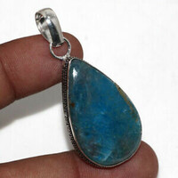 Year-end sale! Rarity! Apatite semi-precious stone on a silver pendant