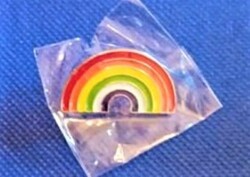 Pride rainbow pin made of alloy in multicolor