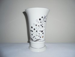 Széles porcelán váza - Fine Porcelain jelzés német gyártmány - hibátlan - 20.6 cm magas
