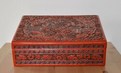 Japanese red lacquer box.